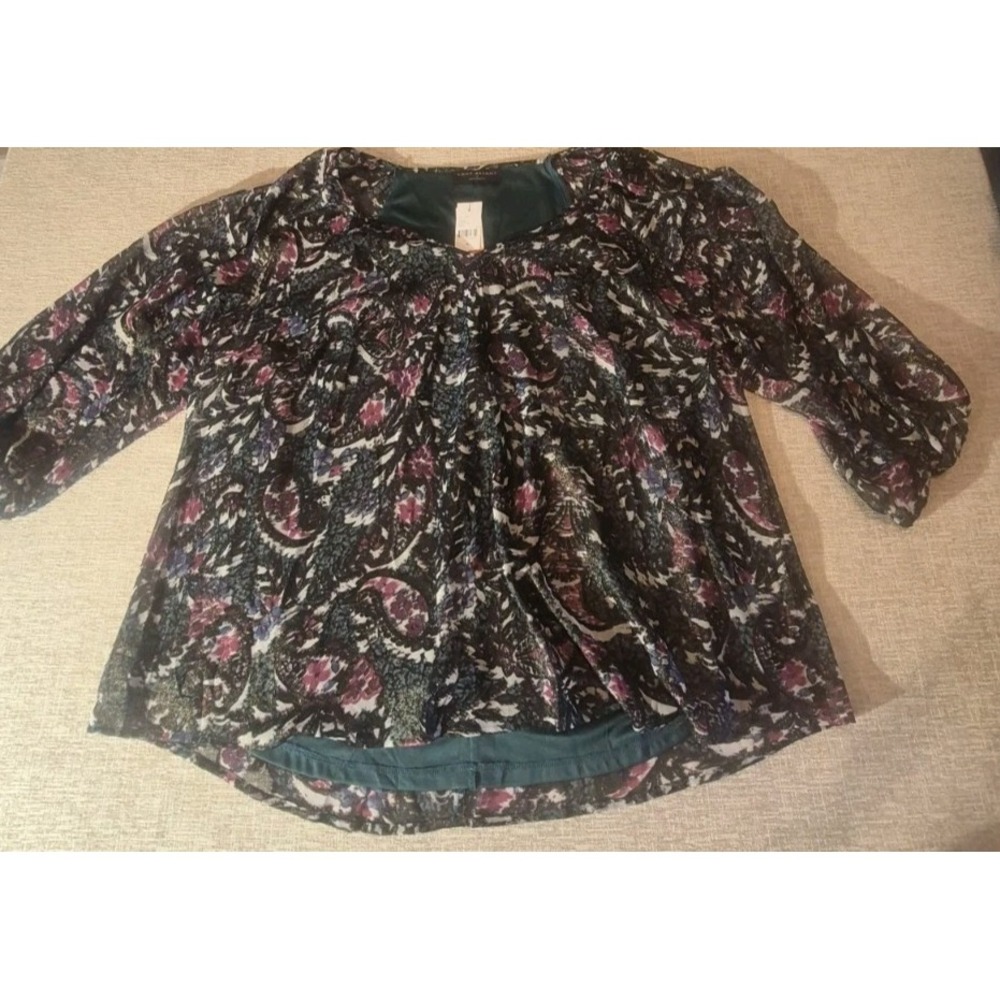 Lane Bryant Autumn Paisley V-Neck Classic Fit Shimmer Size 18 NWT